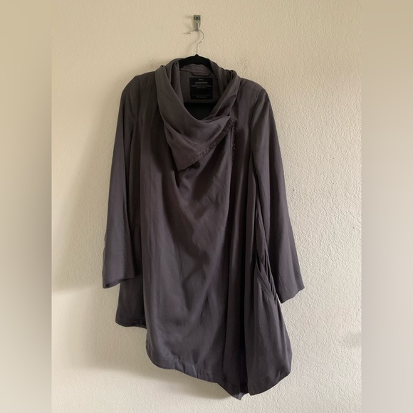 All Saints Jackets & Blazers - All Saints Hoxton Monument Coat  Asymmetrical Gray Lagenlook Women’s Size 8